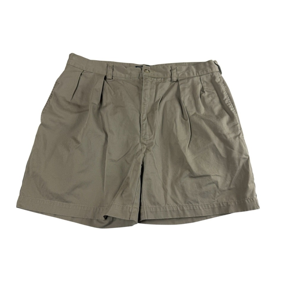 Vintage Polo Ralph Lauren Andrew Shorts Mens 34x6 Tan Khaki Double Pleated Chino